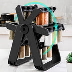 18 Jar Rotating Spice Rack Organizer With 360 Degree Access Storage