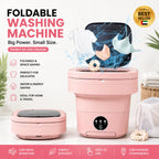 Foldable Mini Laundry Machine – Portable Compact Washer for Travel, Dorms & Small Spaces