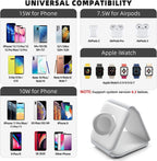 3 In 1 Wireless Charging Station For Phone Watch And Earbuds Fast Charge