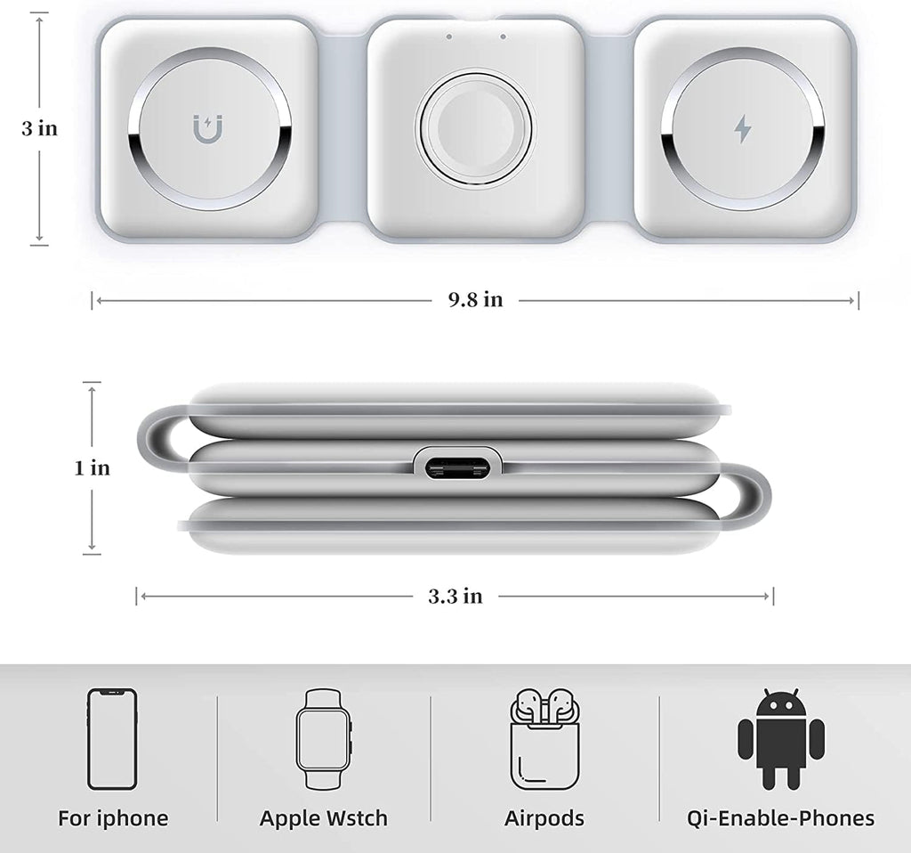 3 In 1 Wireless Charging Station For Phone Watch And Earbuds Fast Charge