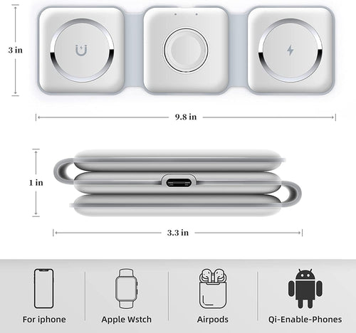 3 In 1 Wireless Charging Station For Phone Watch And Earbuds Fast Charge