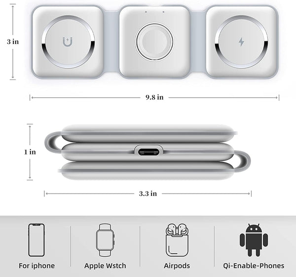 3 In 1 Wireless Charging Station For Phone Watch And Earbuds Fast Charge