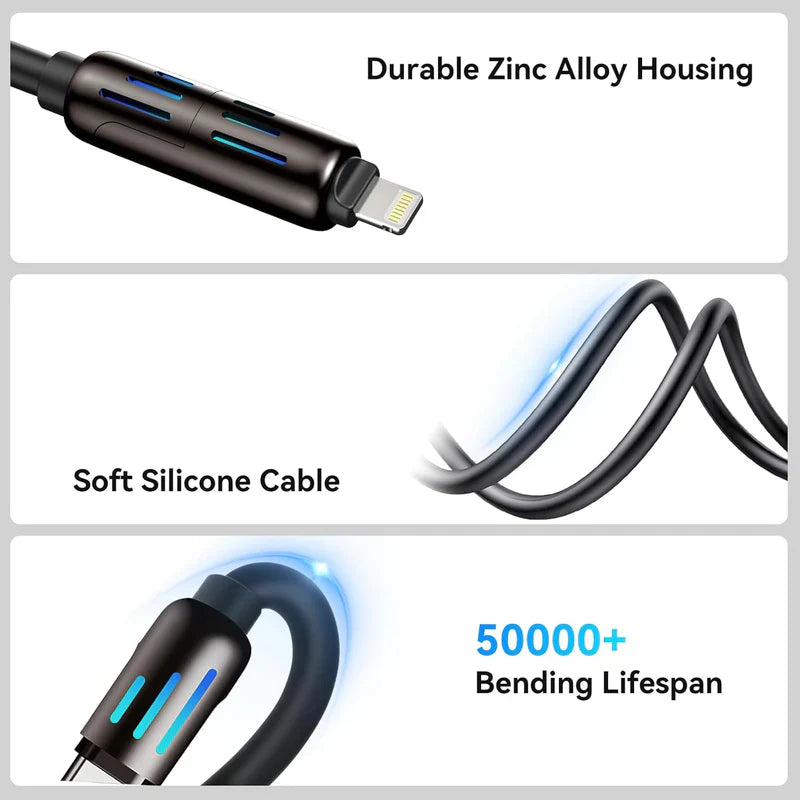 4-in-1 Universal USB Charging Cable for Multiple Devices