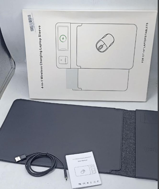 4 In 1 Wireless Charging Laptop Sleeve With Portable Office Design