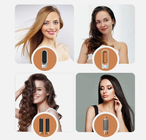 5 In 1 Hot Air Hair Brush Styler For Straightening Curling And Volume