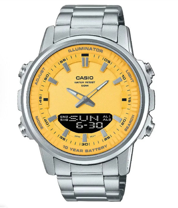 Turquoise Dial Men Watch Analog Digital Display Water Resistant
