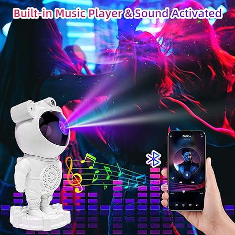 Astronaut Galaxy Projector With Nebula Effects Remote And Timer Control