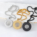 Ayat Amulet Round Arabic Calligraphy Pendant Necklace