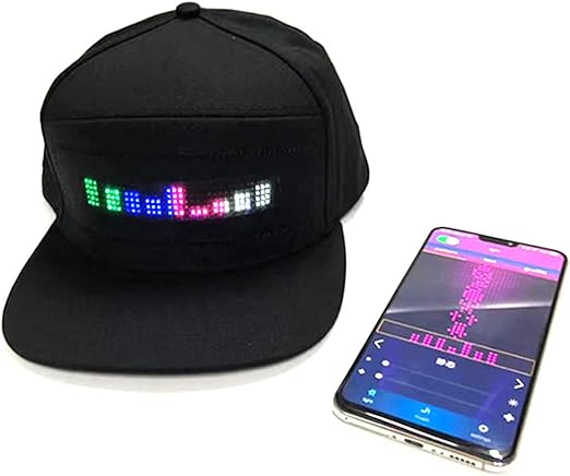 Bluetooth LED Cap With Custom Messages Animations And App Control