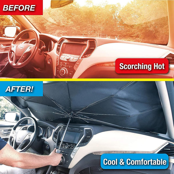 Car Windshield Sun Shade Umbrella For UV Protection And Cooler Interiors