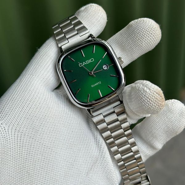 Men Square Dial Watch Slim Steel Design Quartz Movement Casual