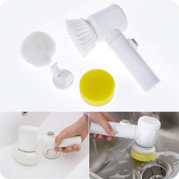 5-in-1 Electric Cleaning Brush For Kitchen & Bathroom Surfaces