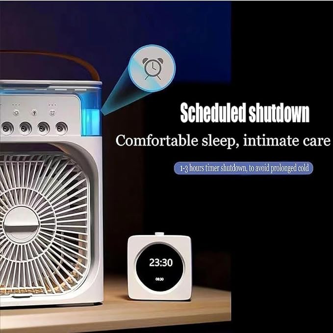 Mini Frost Fan Portable Cooling With Ice Water Misting Oscillating