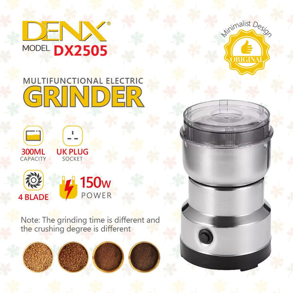 Denx Multifunctional Electric Grinder 300ml 4 Blades 150W Power
