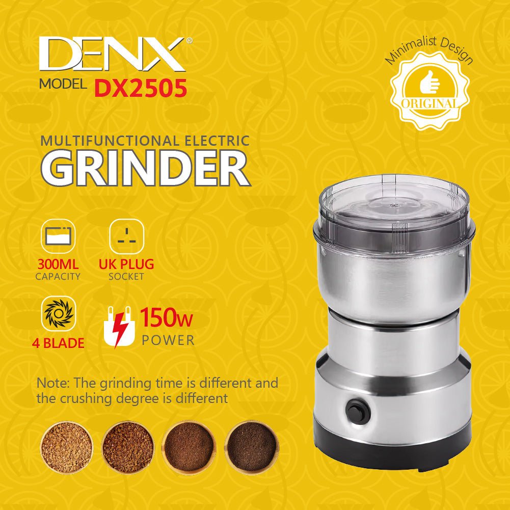 Denx Multifunctional Electric Grinder 300ml 4 Blades 150W Power