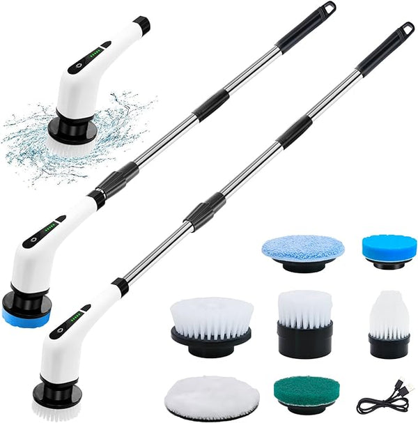 Electric Cleaning Brush with Multi-Head Power Scrubber for Home