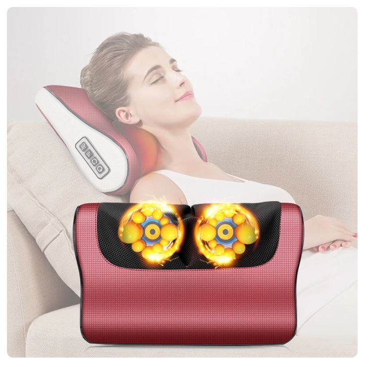 Electric Massage Pillow Vibrator With Thermotherapy For Neck & Back