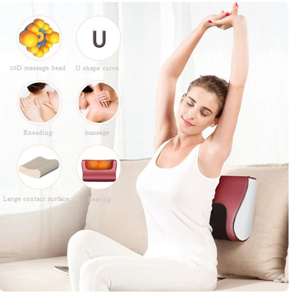 Electric Massage Pillow Vibrator With Thermotherapy For Neck & Back