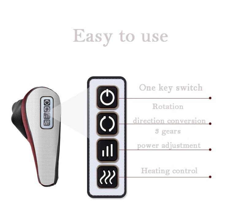 Electric Massage Pillow Vibrator With Thermotherapy For Neck & Back