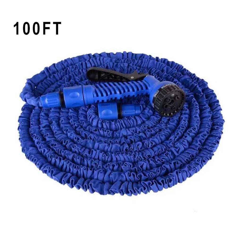 Expandable Garden Hose 100ft With Multi Function Spray Nozzle Gun