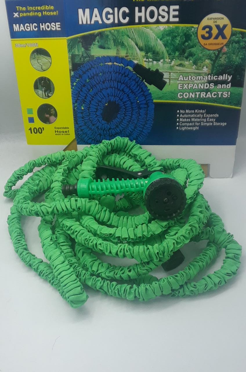 Expandable Garden Hose 100ft With Multi Function Spray Nozzle Gun