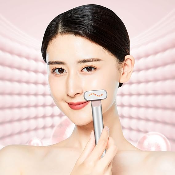 Portable Skincare Wand With Red & Blue Light Microcurrent Therapy