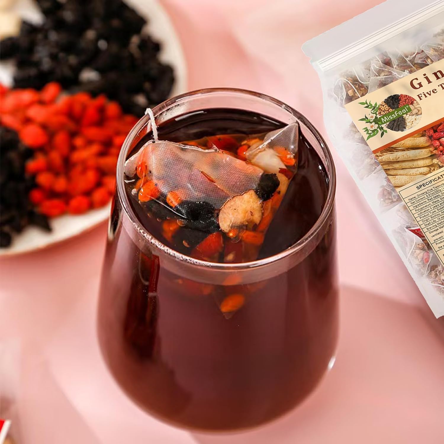 Ginseng Five Treasure Tea Organic Kidney & Vitality Herbal Blend