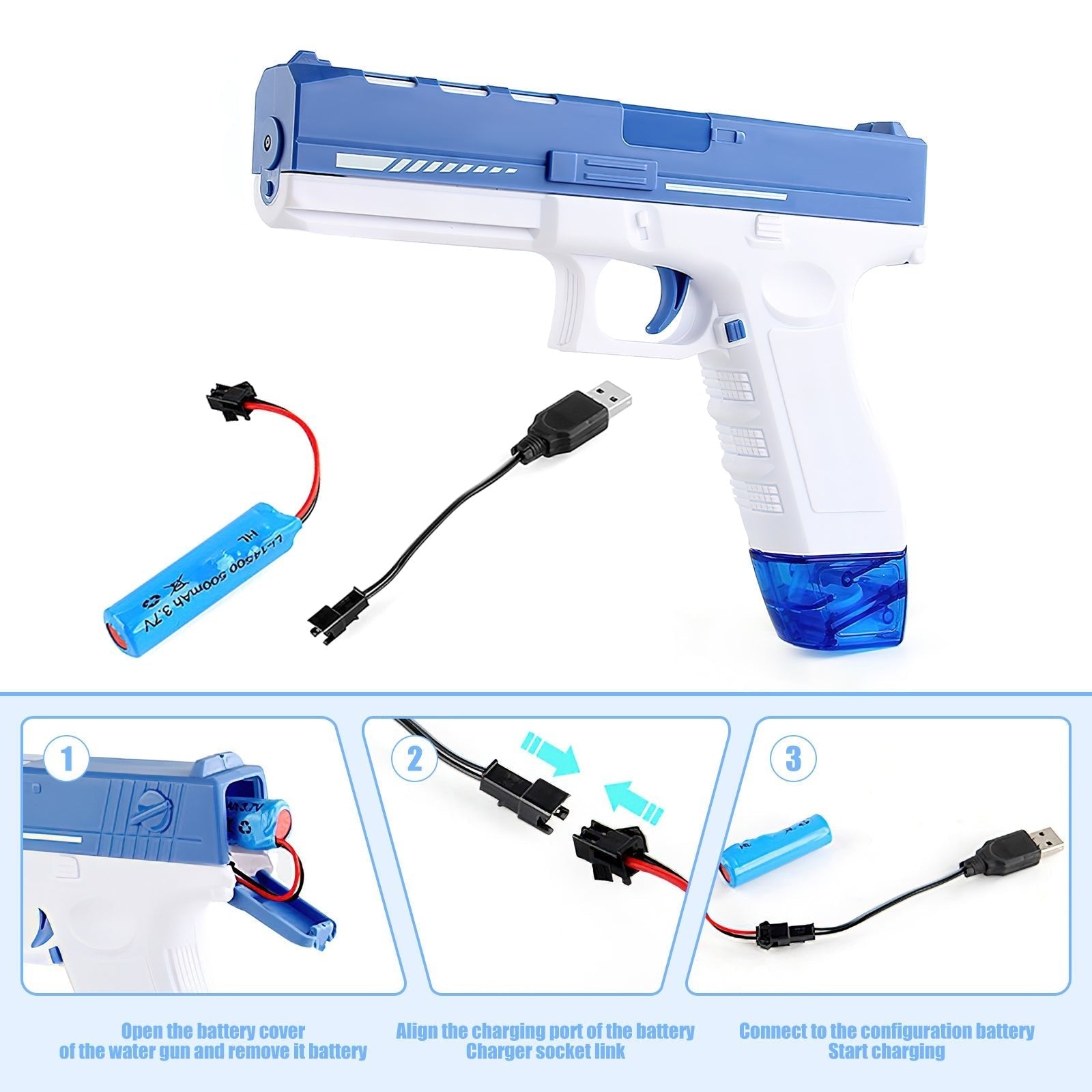 Glock Style Rechargeable Electric Water Gun For Summer Pool Battles