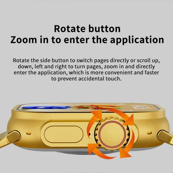 Luxury Gold Smart Watch Apple Watch Style Metal Strap HD Touch