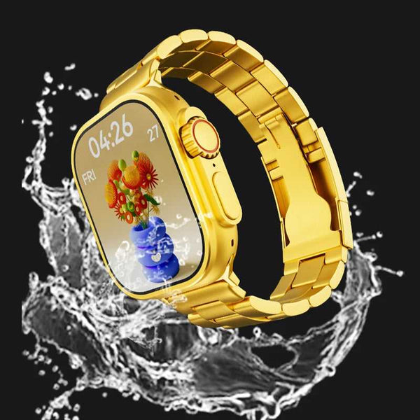 Luxury Gold Smart Watch Apple Watch Style Metal Strap HD Touch