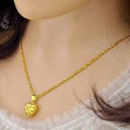 Heart Shaped Memorial Necklace Brass Plated Gold Keepsake Jewelry