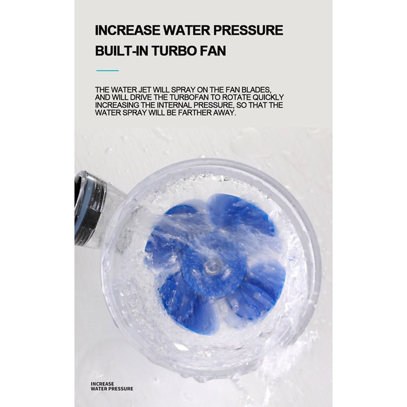 High Pressure Turbocharged Shower Head With Water Purification Filter