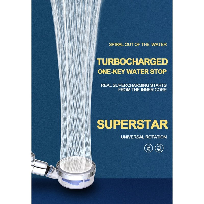 High Pressure Turbocharged Shower Head With Water Purification Filter