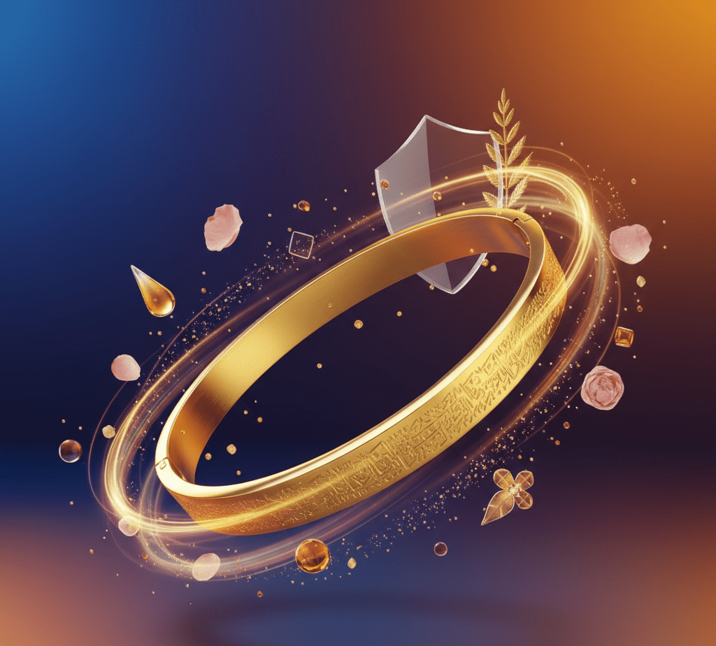 Islamic Ayat ul Kursi Gold-Tone Bangle Bracelet For Men Women