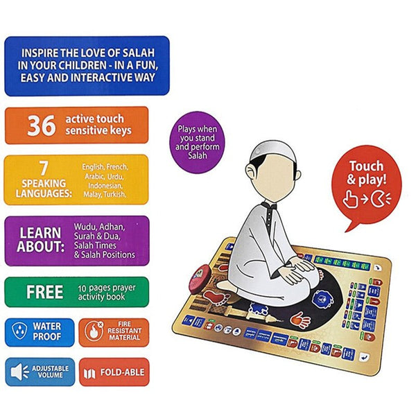 Interactive Islamic Prayer Mat For Children Educational Learning Tool
