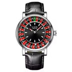 LIGE Roulette Dial Watch with Leather Strap for Bold Daily Style