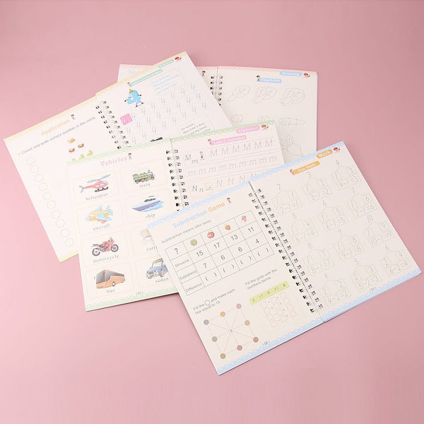 Reusable English Handwriting Magic Practice Book Non Bleeding Paper