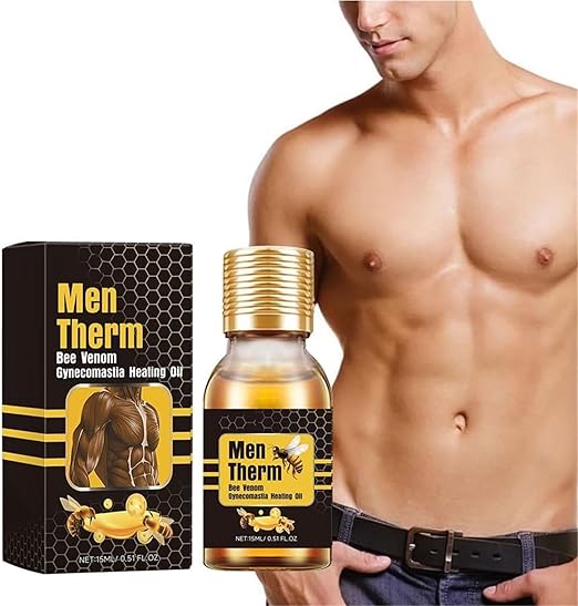 Men Therm Bee Venom Gynecomastia Heating Oil For Chest Firming & Fat Burn