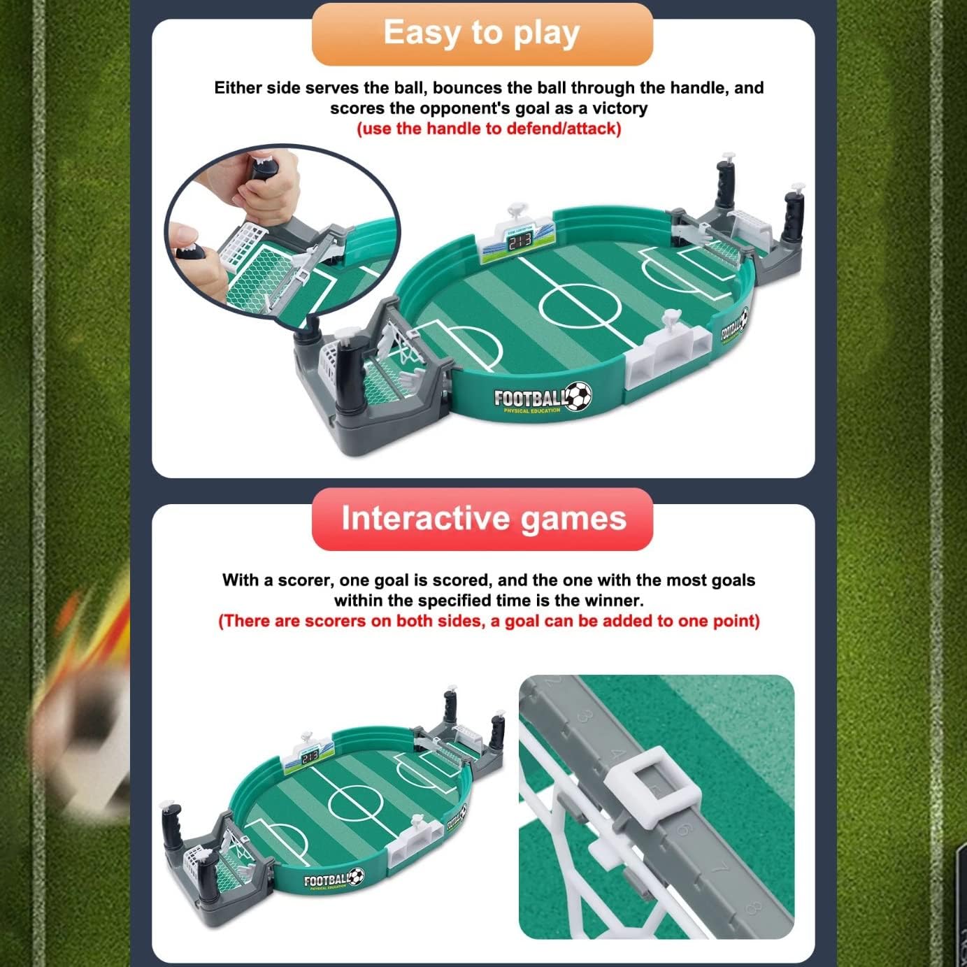 Mini Football Table Game For Kids & Family Interactive Board Fun