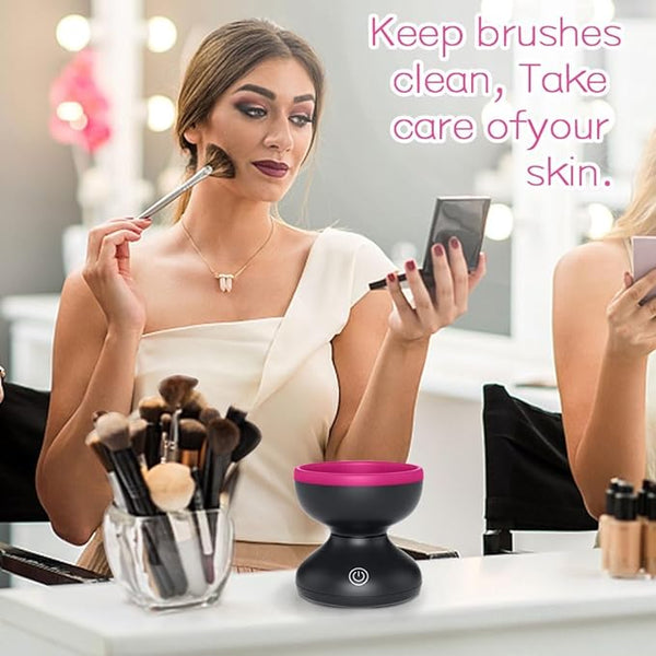 Mini Makeup Brush Cleaner USB Rechargeable One Button Automatic Device