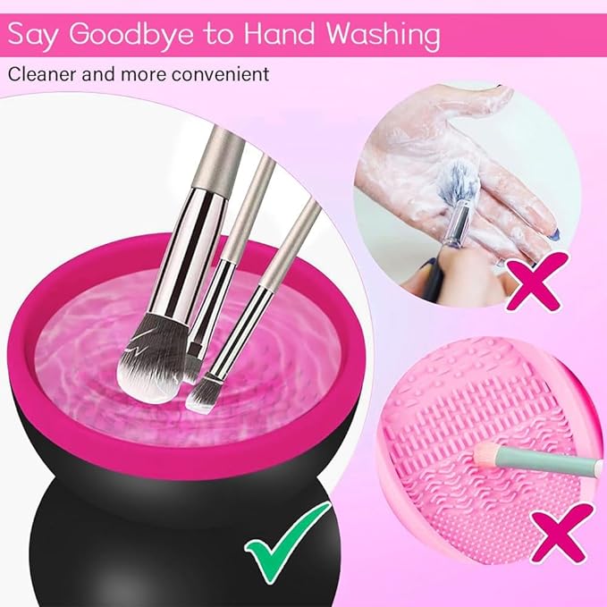 Mini Makeup Brush Cleaner USB Rechargeable One Button Automatic Device