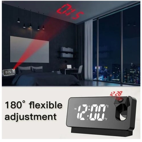 Multi-Functional LED Digital Projector Alarm Clock With Night Light