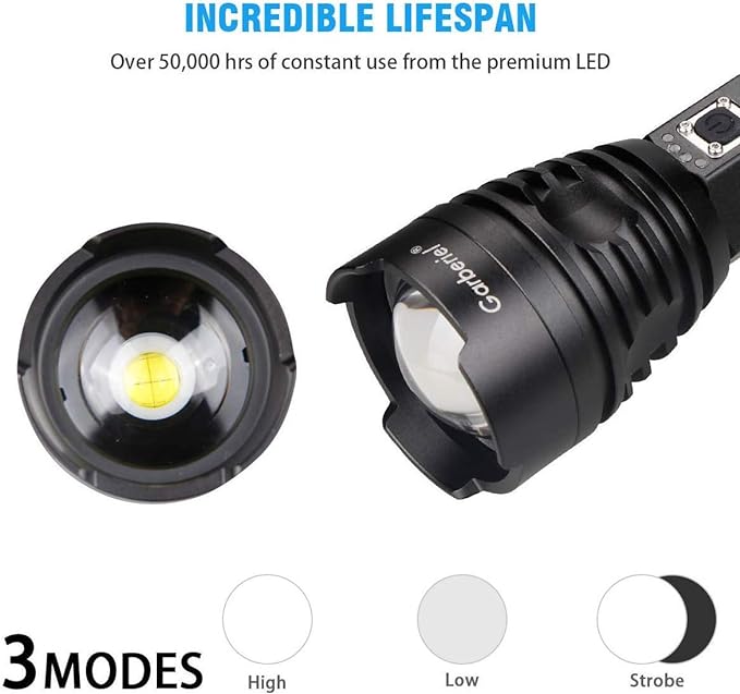 P90 LED Rechargeable Laser Flashlight for Outdoor Safety Use