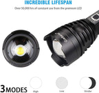 P90 LED Rechargeable Laser Flashlight for Outdoor Safety Use