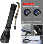 P90 LED Rechargeable Laser Flashlight for Outdoor Safety Use