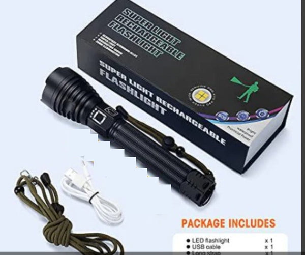P90 LED Rechargeable Laser Flashlight for Outdoor Safety Use
