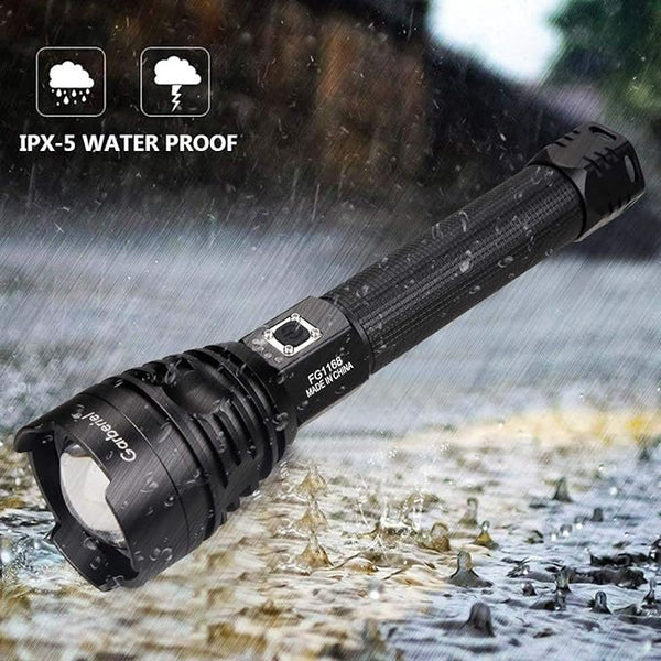 P90 LED Rechargeable Laser Flashlight for Outdoor Safety Use