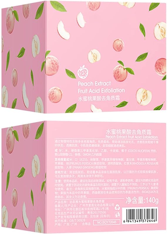 Peach Extract Fruit Acid Exfoliating Body Scrub For Smooth Bright Skin