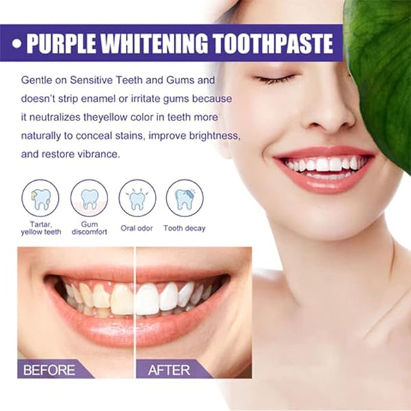 Purple Color Correcting Whitening Toothpaste For Brighter Smiles