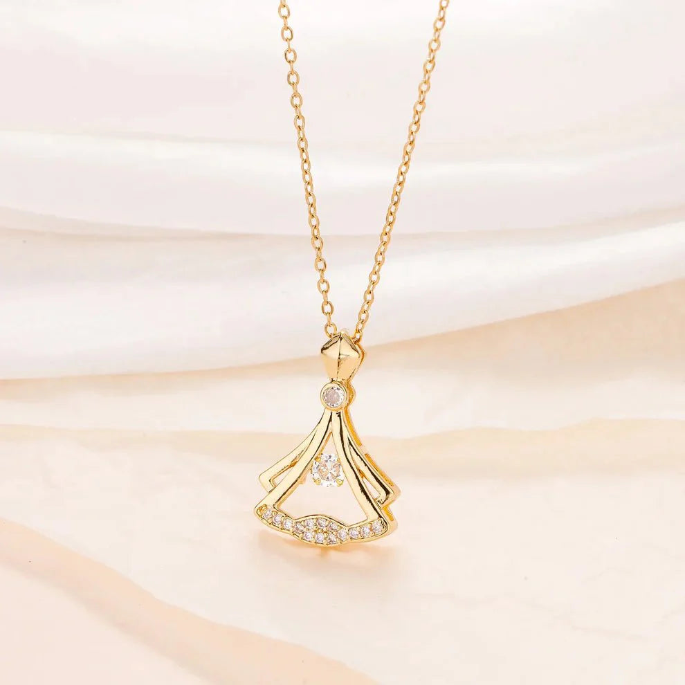 Rhinestone Decor Crystal Pendant Necklace For Women Elegant Glamour